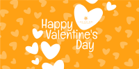 Valentine Confetti Hearts Twitter Post Design