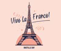 Eiffel Tower Bastille Greeting  Facebook post Image Preview