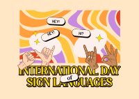 Sign Languages Day Celebration Postcard Image Preview