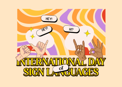 Sign Languages Day Celebration Postcard Image Preview