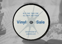 Vinyl Record Sale Postcard Design