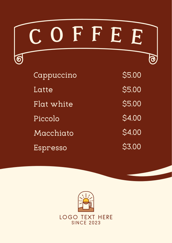 Artisan Coffee Menu Design Image Preview