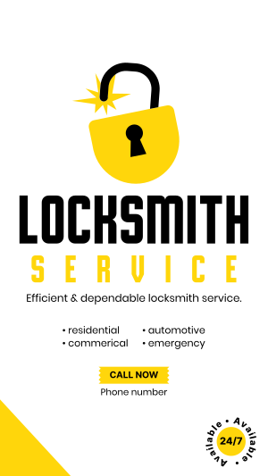 24/7 Locksmith  Facebook story Image Preview