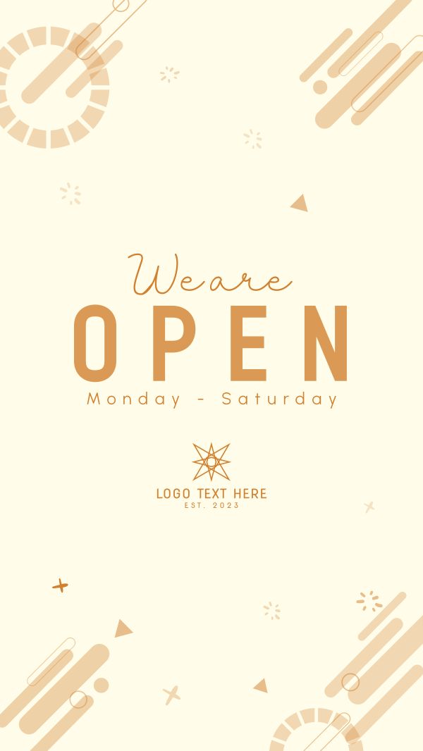 We Are Open Blob Greeting Instagram Story Design