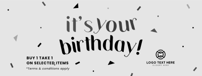 Birthday Confetti Shapes Facebook cover Image Preview