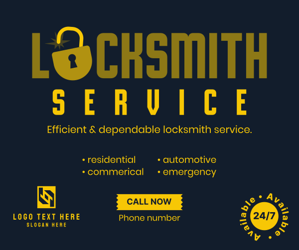 24/7 Locksmith  Facebook Post Design Image Preview