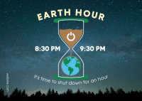 Earth Hour Glass Postcard Design