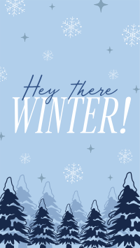 Hey There Winter Greeting Facebook story Image Preview