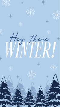 Hey There Winter Greeting Facebook Story Design