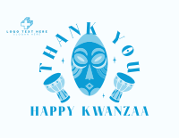 Kwanzaa African Mask  Thank You Card Image Preview