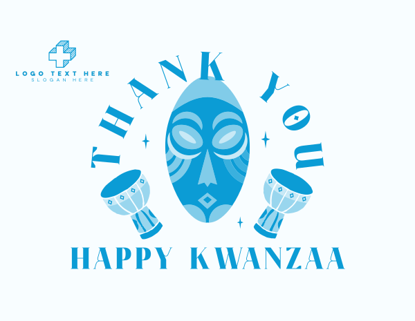 Kwanzaa African Mask  Thank You Card Design Image Preview