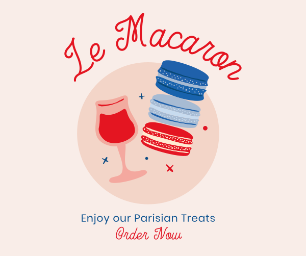 French Macaron Dessert Facebook Post Design Image Preview