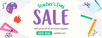 Supplies Sale for Teachers Facebook cover Image Preview