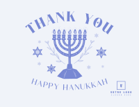 Hanukkah Menorah Greeting Thank You Card Image Preview