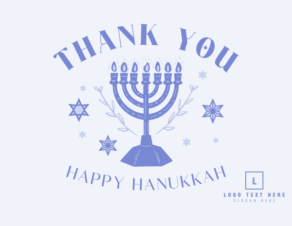 Hanukkah Menorah Greeting Thank You Card Design