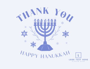 Hanukkah Menorah Greeting Thank You Card Image Preview