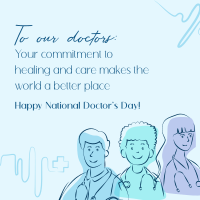 Medical Doctors Lineart Instagram Post Design