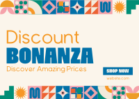 Geometric Discount Bonanza Postcard Design