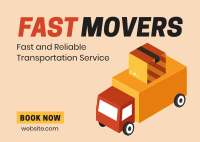 Fast Movers Service Postcard Design