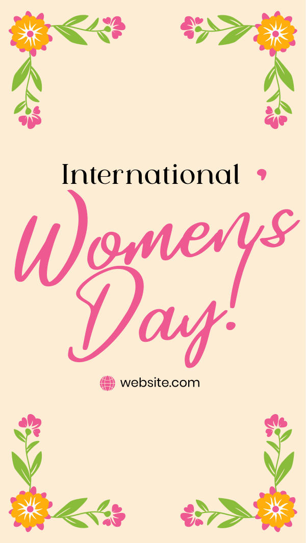 Women's Day Floral Corners Instagram Story Design