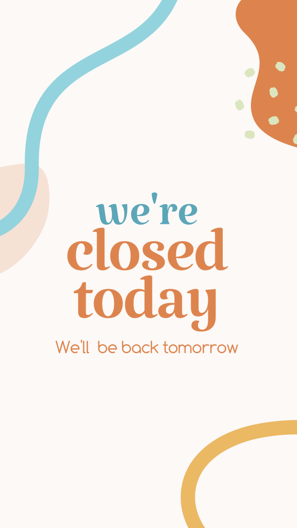 Closed Today Instagram Story Design Image Preview