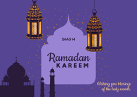 Ramadan Kareem Greetings Postcard Design
