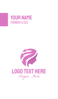 Pink Feminine Profile Business Card Design