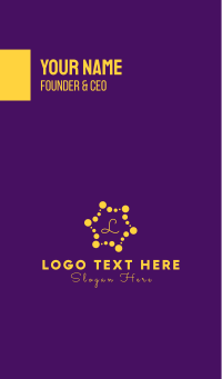 Yellow Dotted Star Lettermark Business Card Design
