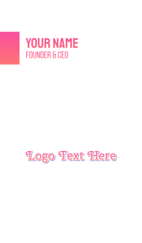 Curly Cute Pink Text Business Card Design