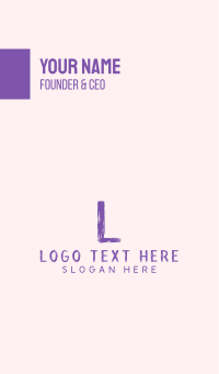 Handwritten Purple Letter W Business Card Design