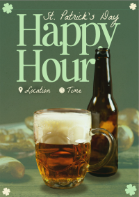 Modern St. Patrick's Day Happy Hour Flyer Design