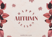 Autumn Season Leaves Postcard Design