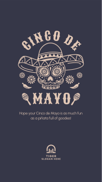 Happy Cinco De Mayo Skull Facebook story Image Preview