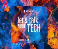 Glass Effect Tech Podcast Facebook Post Design