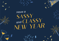 Sassy New Year Spirit Postcard Image Preview