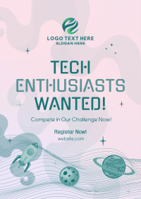 Cosmic Tech Enthusiasts Poster Design