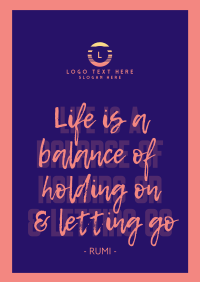 Life Balance Quote Poster Image Preview