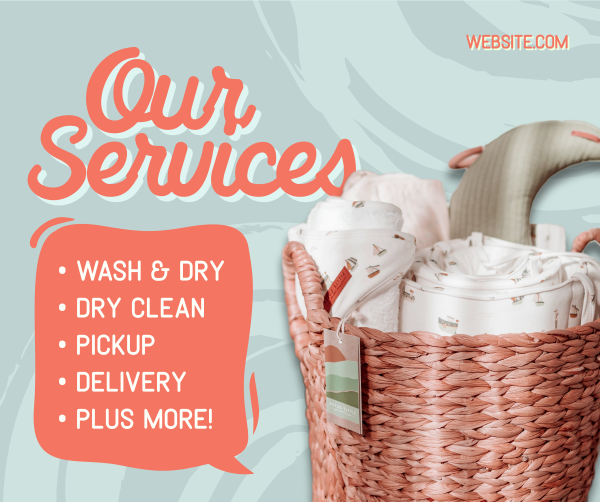 Swirly Laundry Services Facebook Post Design