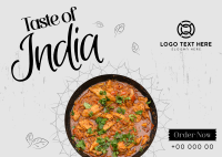 Taste of India Postcard Design