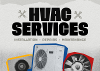 Retro HVAC Service Postcard Image Preview