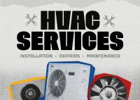 Retro HVAC Service Postcard Design