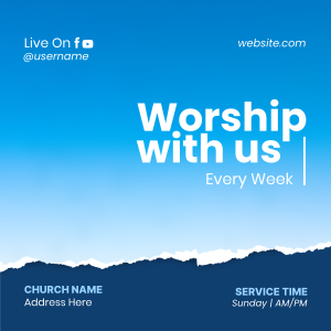 Worship With Us Instagram post Image Preview