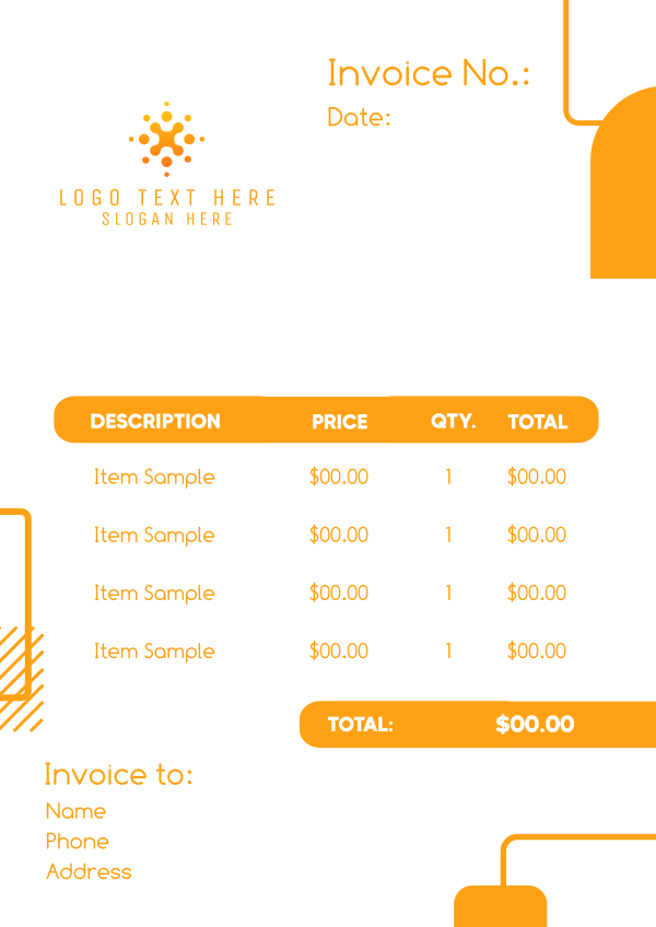 Playful Shapes Invoice Design Image Preview