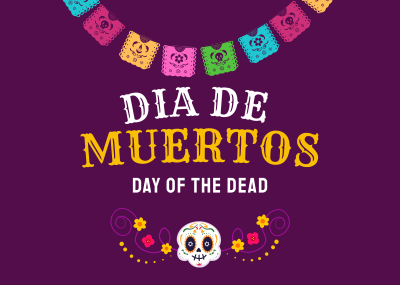 Festive Dia De Los Muertos Postcard Image Preview