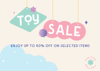Cute Toys Sale Promo Postcard Image Preview