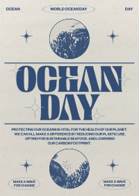 Retro Ocean Day Flyer Image Preview