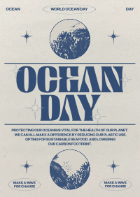 Retro Ocean Day Flyer Design