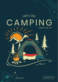 Campsite Sketch Flyer Design