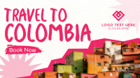 Travel to Colombia Paper Cutouts Facebook Event Cover Design