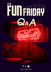Friday Party Q&A Flyer Design